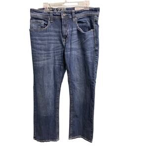 TK Axel Slim Boot Jeans 34x30 Mens Denim Bootcut Classic Thick Stitch